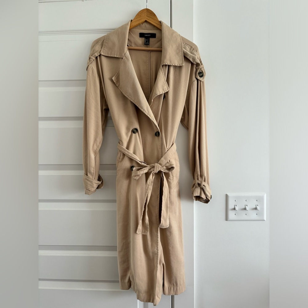 Forever 21 Trench Coat Jacket classic Beige NWOT